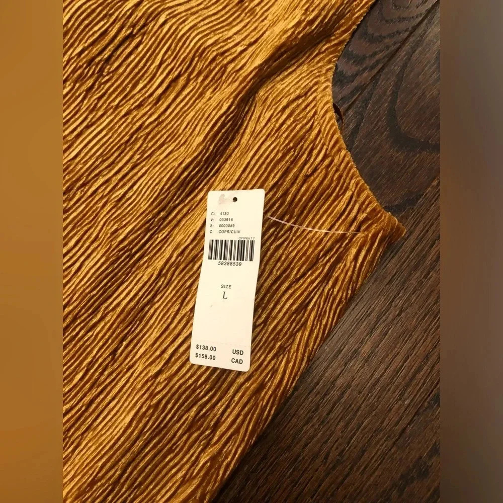 MAEVE by Anthropologie Women’s L Gold Adrienne Twist Back Velvet Dress - NWT!! - Picture 8 of 14